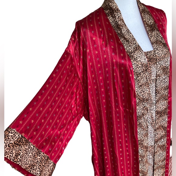 Vintage 100% Silk August Silk Robe/Slip Set NWT - Picture 6 of 10